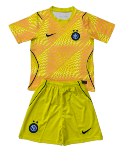 2026-27 Kids Inter Milan Goalkeeper Yellow Soccer Jersey
