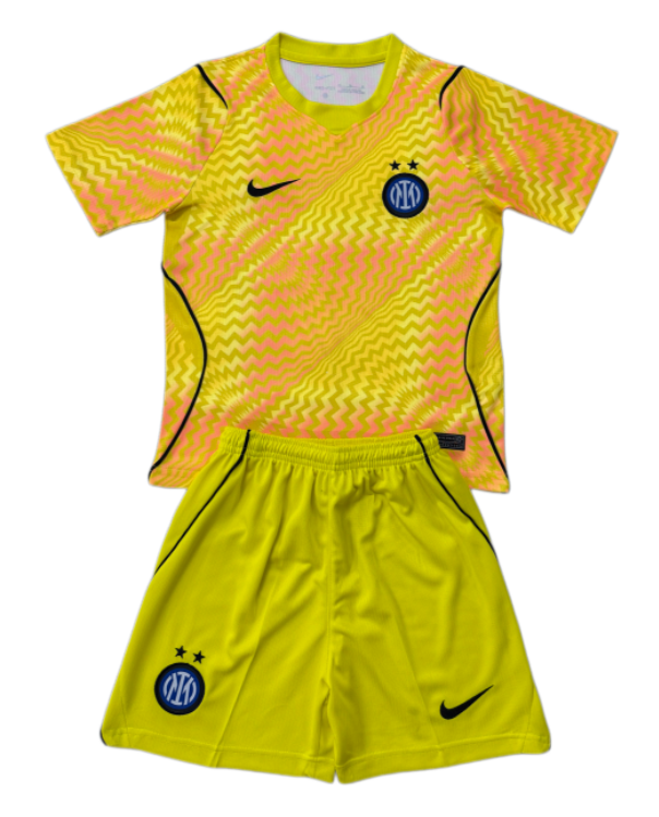 2026-27 Kids Inter Milan Goalkeeper Yellow Soccer Jersey