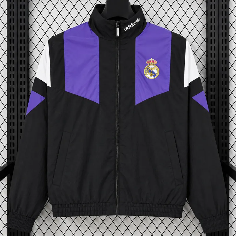 2026-27 Mens Real Madrid Black Windbreaker