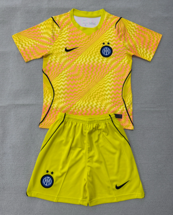 2026-27 Kids Inter Milan Goalkeeper Yellow Soccer Jersey