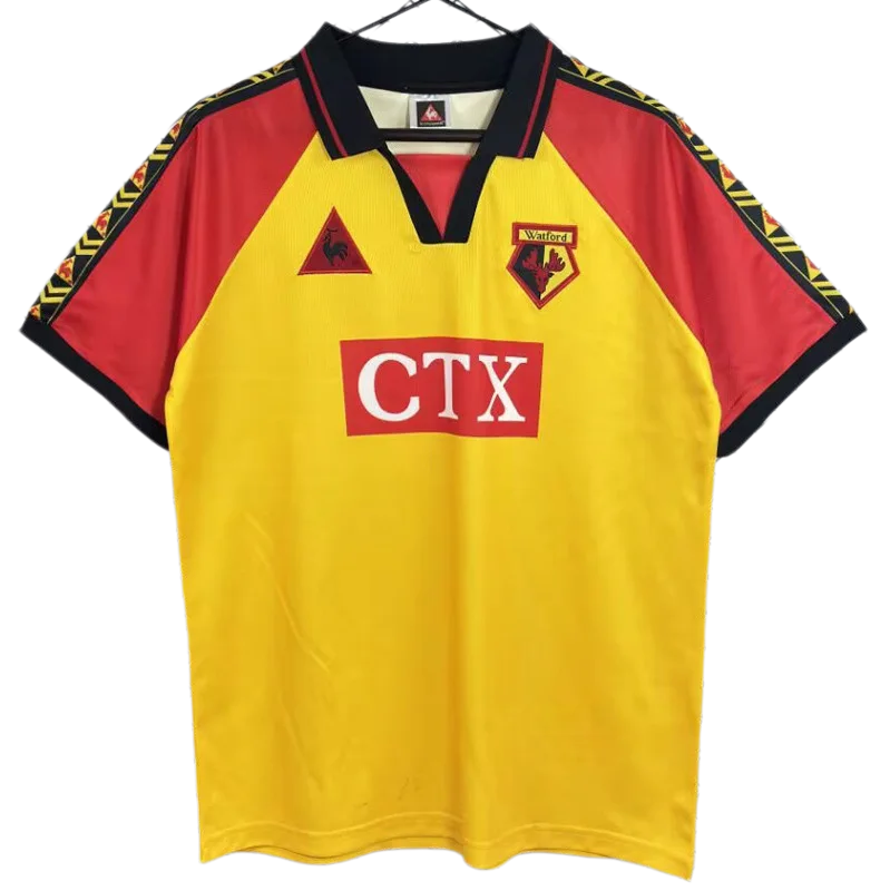 1998-1999 Watford Home Yellow Retro Soccer Jersey