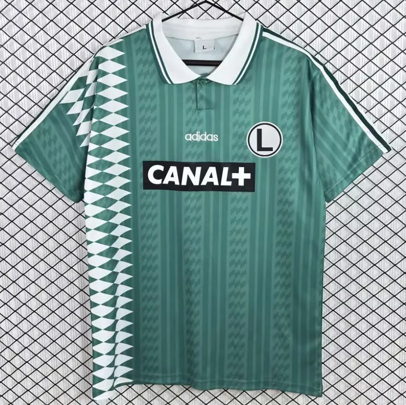 1995-199 Mens Legia Warsaw Home Green Retro Soccer Jersey