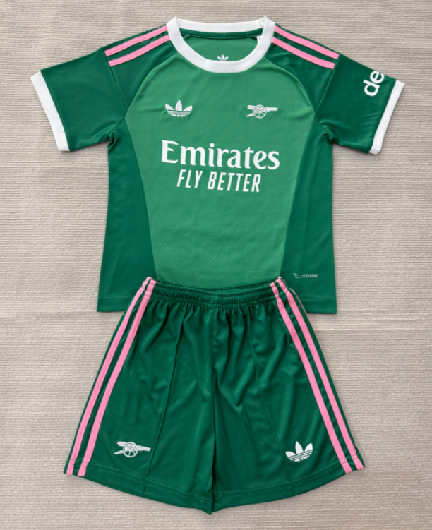 2026-27 Kids Arsenal Goalkeeper Green Soccer Jersey
