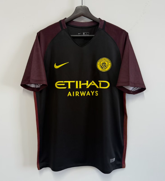 2016-2017 Manchester City  Away Black Retro Soccer Jersey