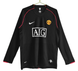 2007-2008 Manchester United Away Long Sleeve Retro Soccer Jersey