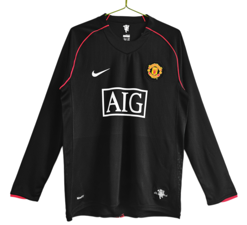 2007-2008 Manchester United Away Long Sleeve Retro Soccer Jersey