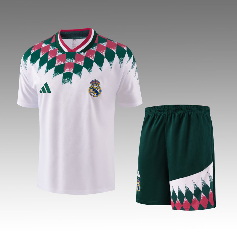Real Madrid White Retro Training Short Suit
