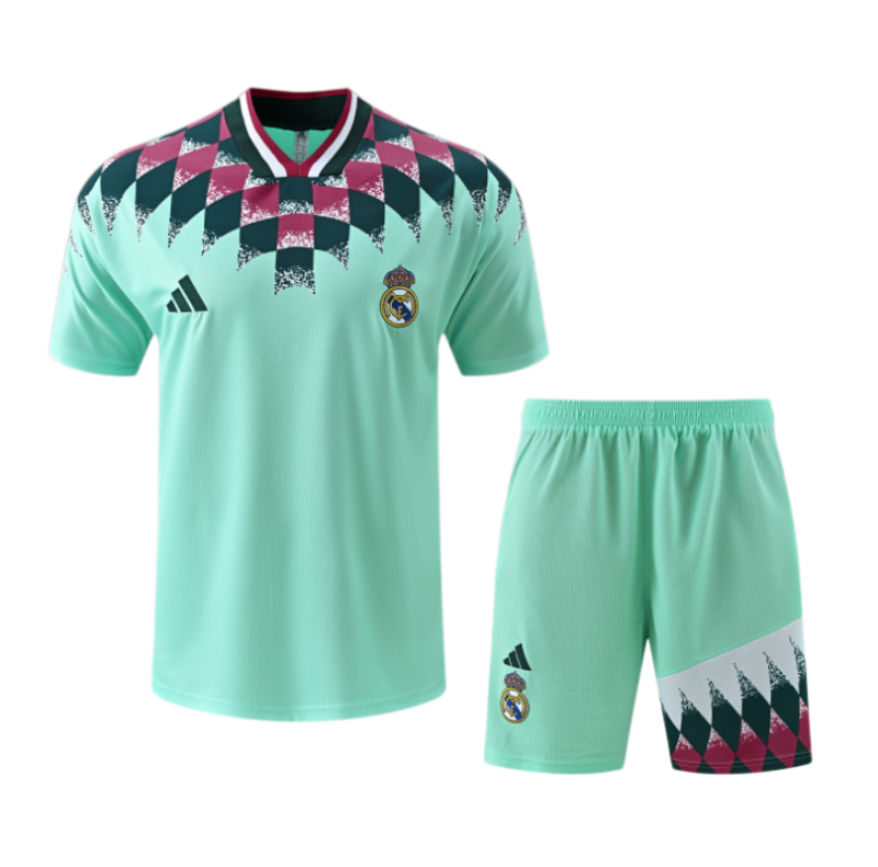 Real Madrid Green Retro Training Short Suit