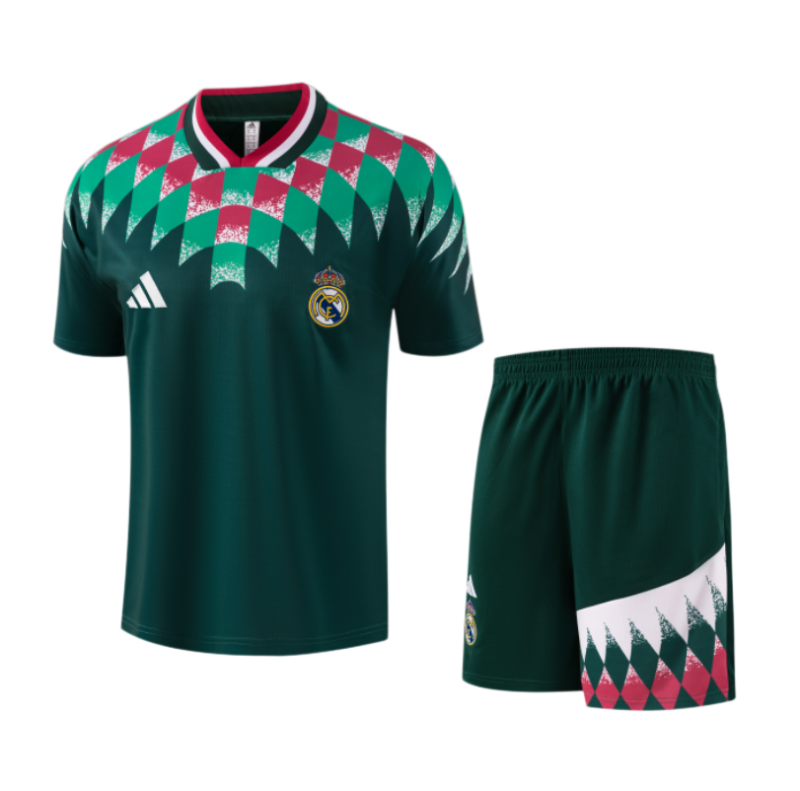 Real Madrid Dark Green Retro Training Short Suit