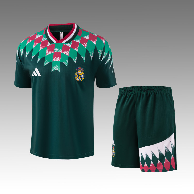 Real Madrid Dark Green Retro Training Short Suit