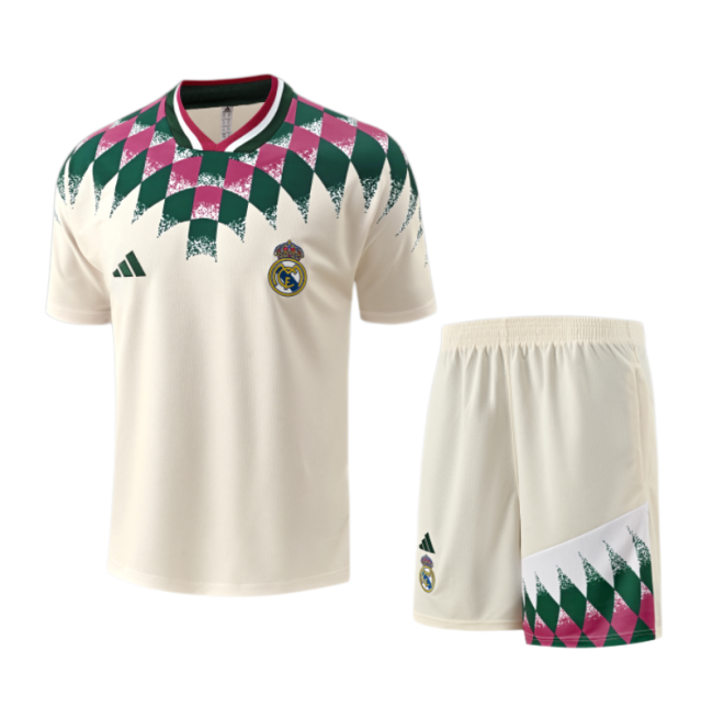 Real Madrid Beige Retro Training Short Suit