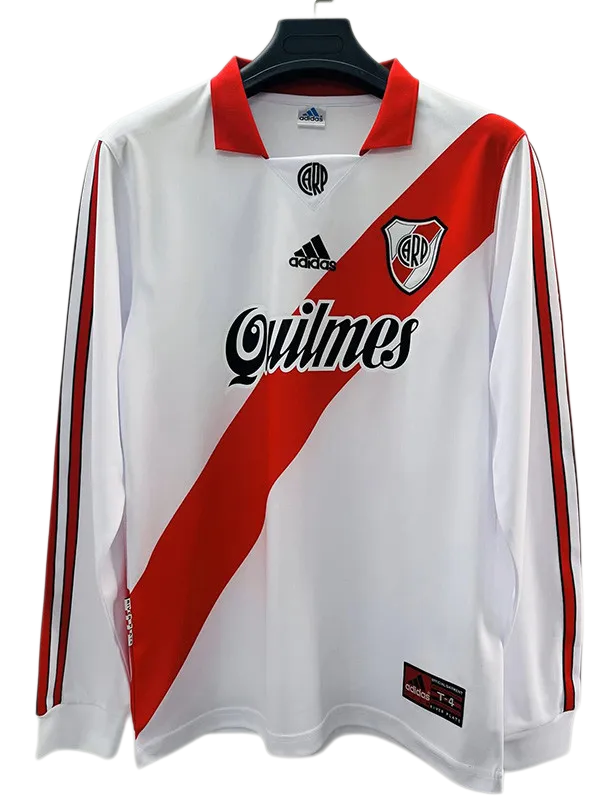 1998-1999 River Plate Home Long Sleeve Retro Soccer Jersey