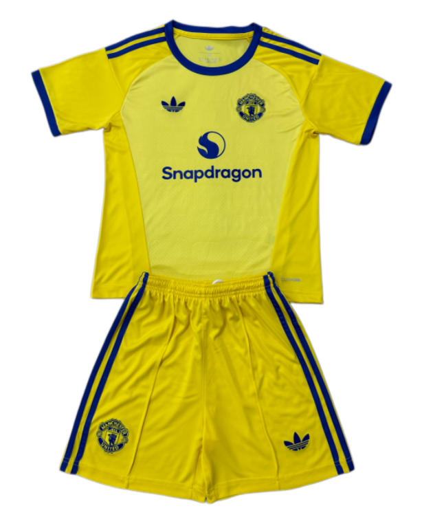 2026-27 Kids Manchester United Goalkeeper Yellow Soccer Jersey