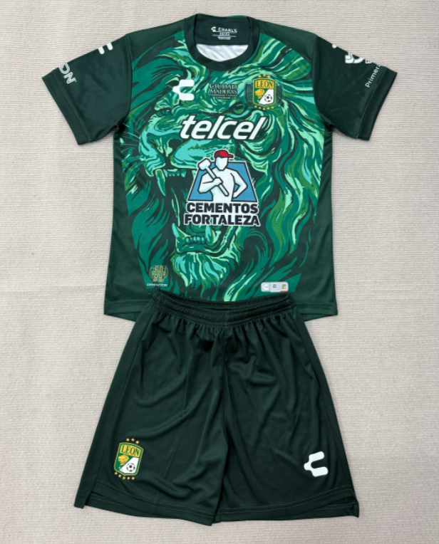 2026-27 Kids Leon Home Green Soccer Jersey
