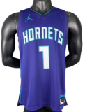 22/23 Hornets BALL #1 Purple Top Quality Hot Pressing NBA Jersey(Trapeze Edition)飞人版