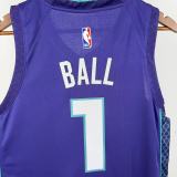 22/23 Hornets BALL #1 Purple Top Quality Hot Pressing NBA Jersey(Trapeze Edition)飞人版