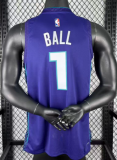 22/23 Hornets BALL #1 Purple Top Quality Hot Pressing NBA Jersey(Trapeze Edition)飞人版