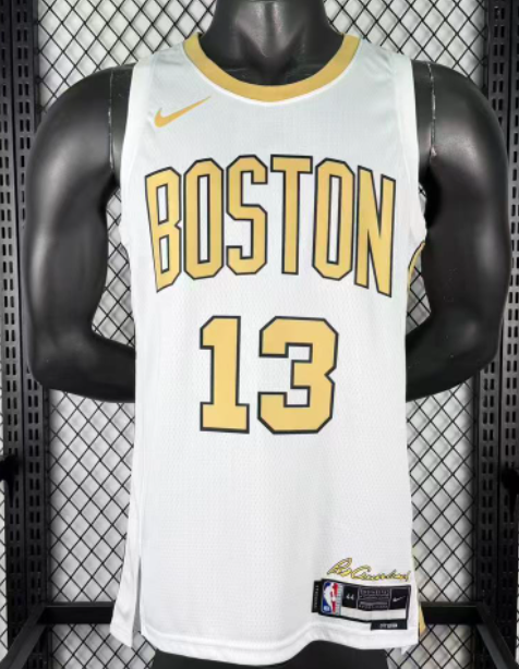 2025-26 Celtics GEORGE #13 White City Edition Top Quality Hot Pressing NBA Jersey