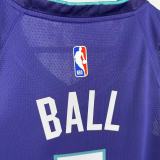 22/23 Hornets BALL #1 Purple Top Quality Hot Pressing NBA Jersey(Trapeze Edition)飞人版