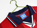 1998 Mens England Away Red Long Sleeve Retro Soccer Jersey