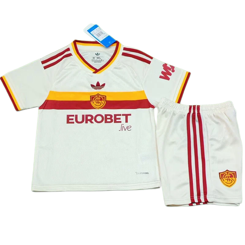2026-27 Kids Roma Away White Soccer Jersey