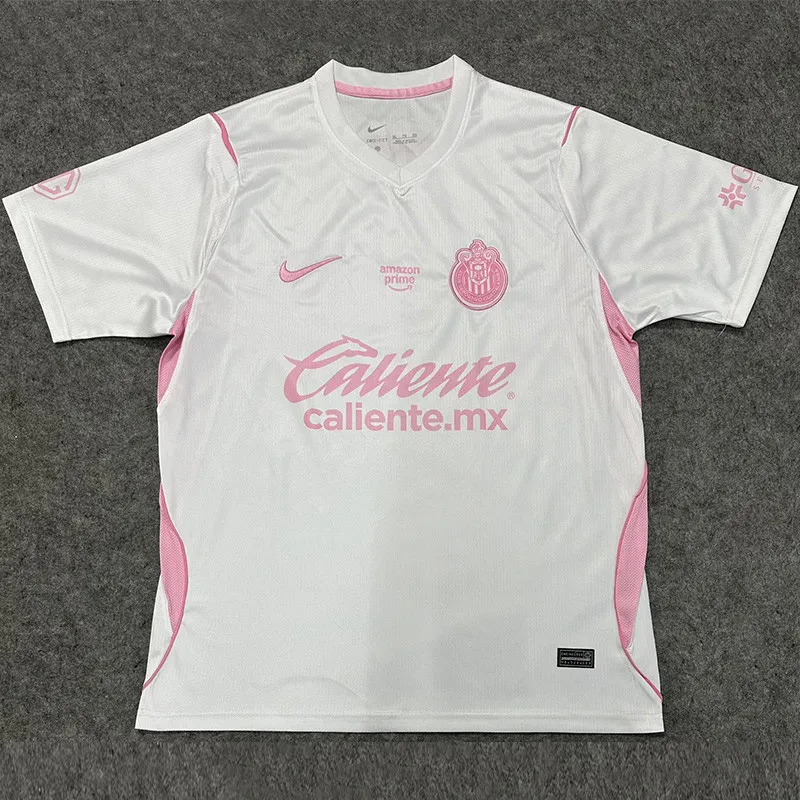 2026-27 Mens Chivas Special Edition Pink White Soccer Jersey