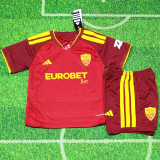 2026-27 Kids Roma Home Red Soccer Jersey