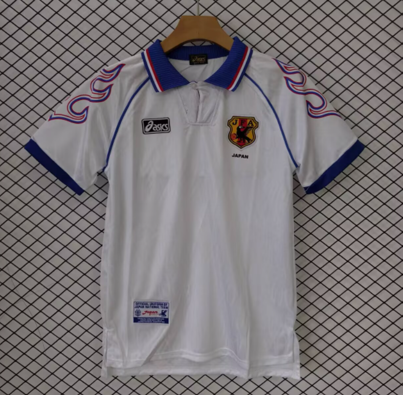 1998 Mens Japan Away White Retro Soccer Jersey