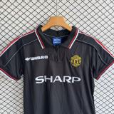 1998-1999 Mens Manchester United Away Black Retro Soccer Jersey