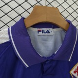 1998-1999 Mens Fiorentina Home Long Sleeve Retro Soccer Jersey