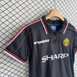 1998-1999 Mens Manchester United Away Black Retro Soccer Jersey