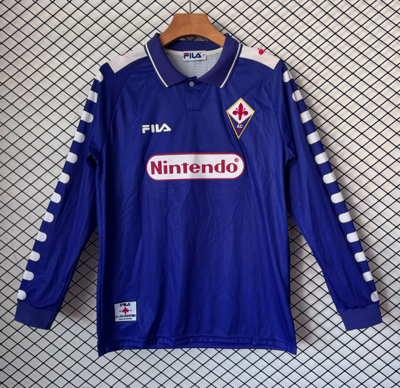 1998-1999 Mens Fiorentina Home Long Sleeve Retro Soccer Jersey