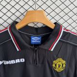 1998-1999 Mens Manchester United Away Black Retro Soccer Jersey