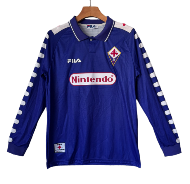 1998-1999 Mens Fiorentina Home Long Sleeve Retro Soccer Jersey