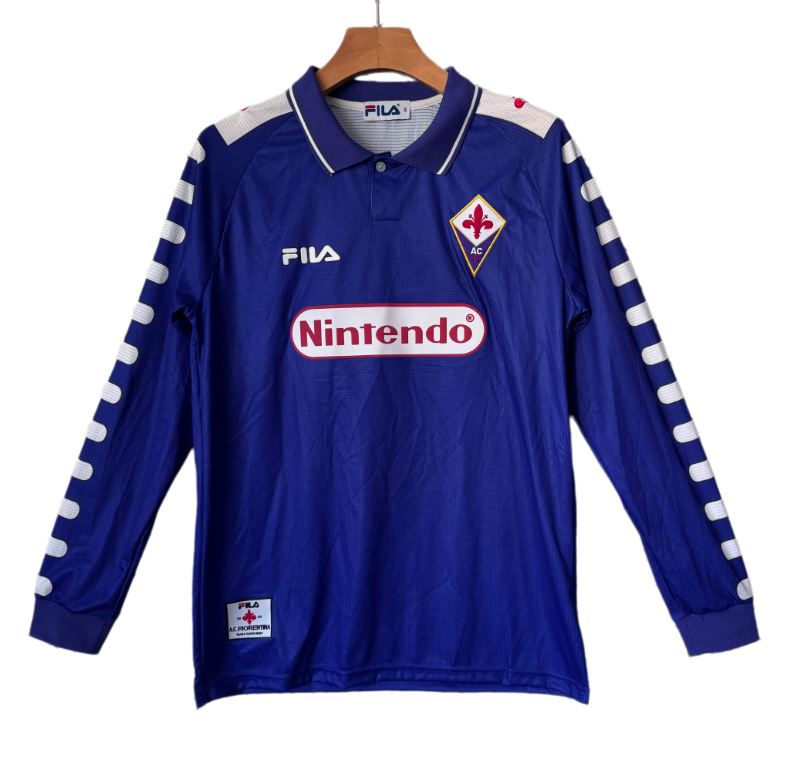 1998-1999 Mens Fiorentina Home Long Sleeve Retro Soccer Jersey