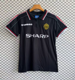 1998-1999 Mens Manchester United Away Black Retro Soccer Jersey