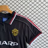 1998-1999 Mens Manchester United Away Black Retro Soccer Jersey