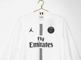 2018-19 Mens PSG Away White Long Sleeve Retro Soccer Jersey