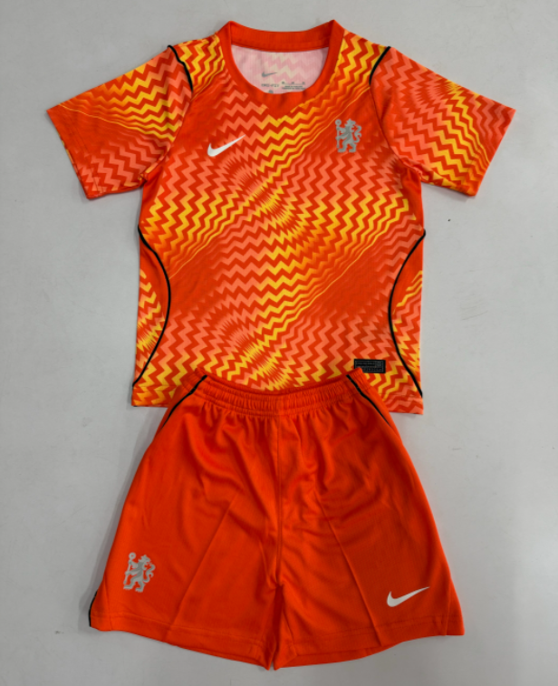 2026-27 Kids Chelsea Goalkeeper Orange Soccer Jersey