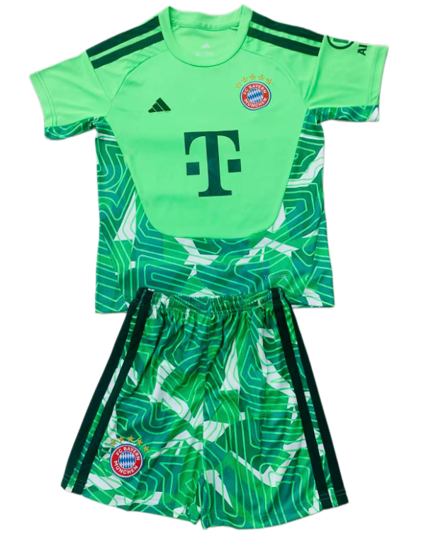 2026-27 Kids Bayern Munich Green Goalkeeper Soccer Jersey