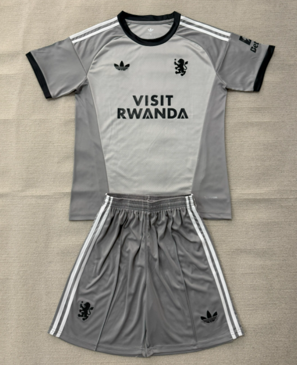 2026-27 Kids  Aston Villa Goalkeeper Grey Soccer Jersey