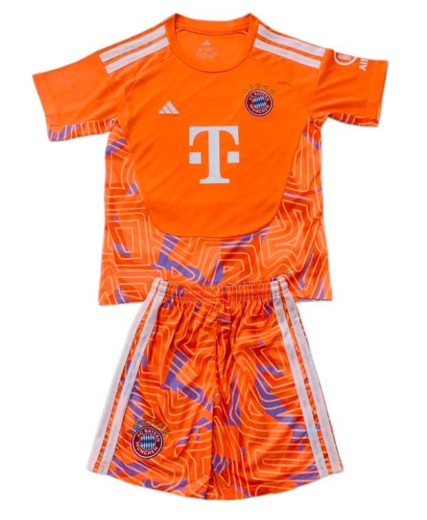 2026-27 Kids Bayern Munich Orange Goalkeeper Soccer Jersey