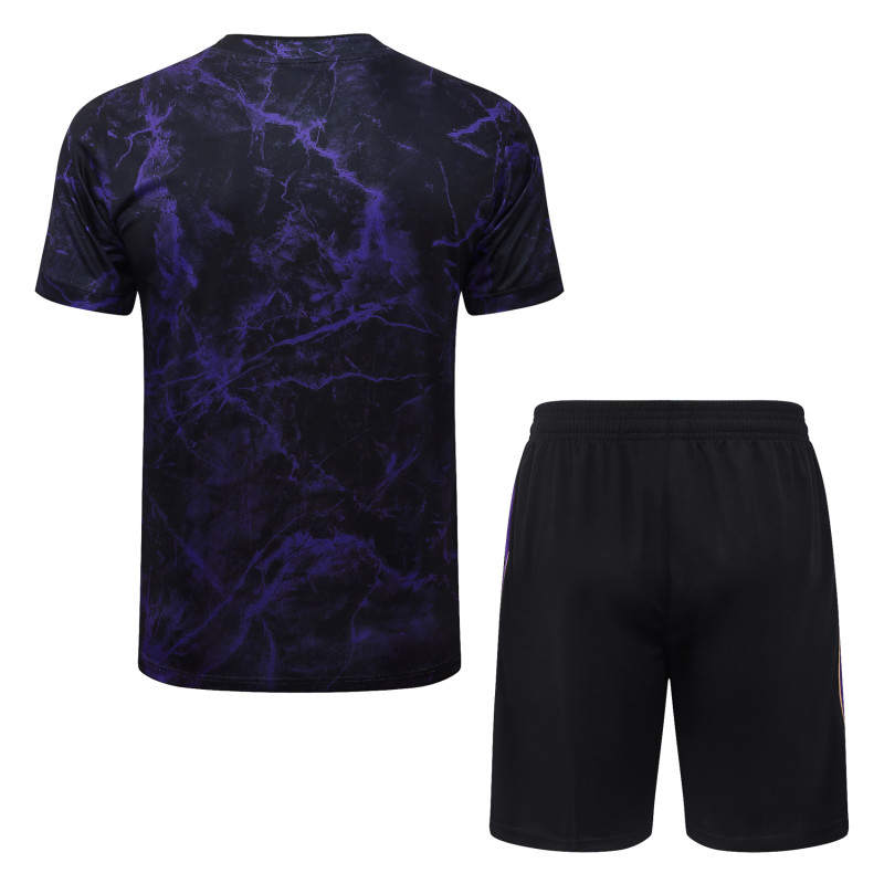 2026-27 Mens Barcelona Black Purple Training Short Suit  J26084#