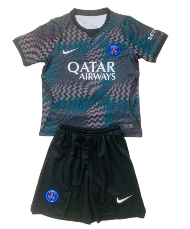 2026-27 Kids PSG Goalkeeper Black Soccer Jersey