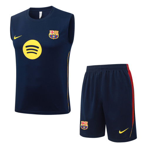 2026-27 Mens Barcelona Cyan Vest Training Short Suit  D26085#