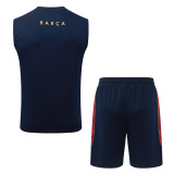2026-27 Mens Barcelona Cyan Vest Training Short Suit  D26085#