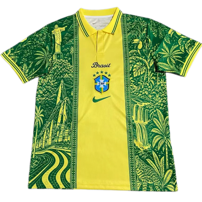 2026-27 Mens Brazil Special Edition Polo Green Soccer Jersey