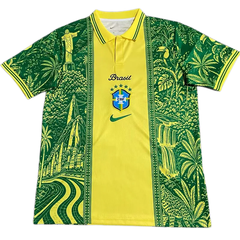 2026-27 Mens Brazil Special Edition Polo Green Soccer Jersey
