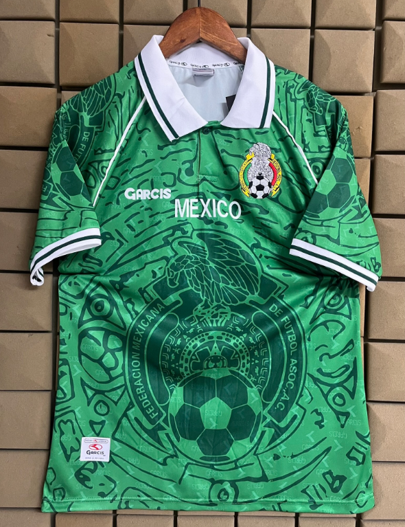 1997 Mexico  Green Retro Soccer Jersey