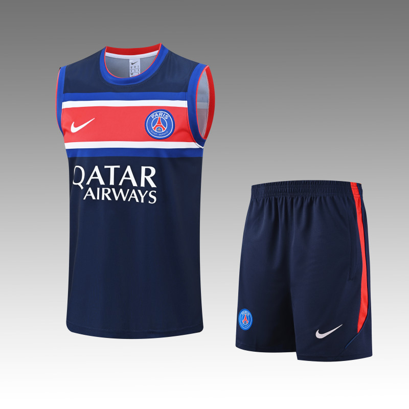 2026-27 PSG Navy Blue Vest Training Short Suit